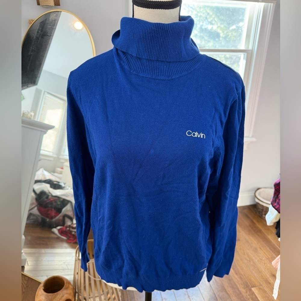 Calvin Klein Blue Turtleneck Sweater
